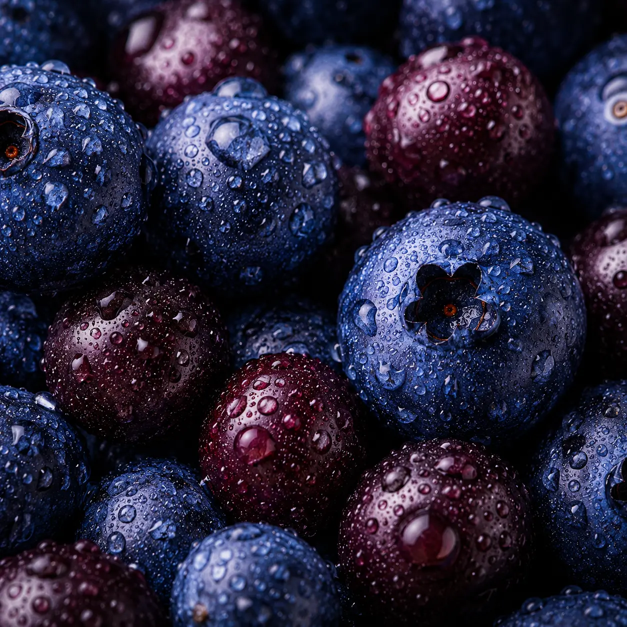 Fresh blueberries and açai